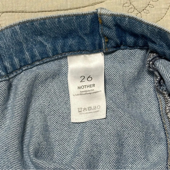 NWOT MOTHER Snacks High Waisted Tie Front Funnel Sneak Jeans 26 All You Can Eat - Picture 9 of 10